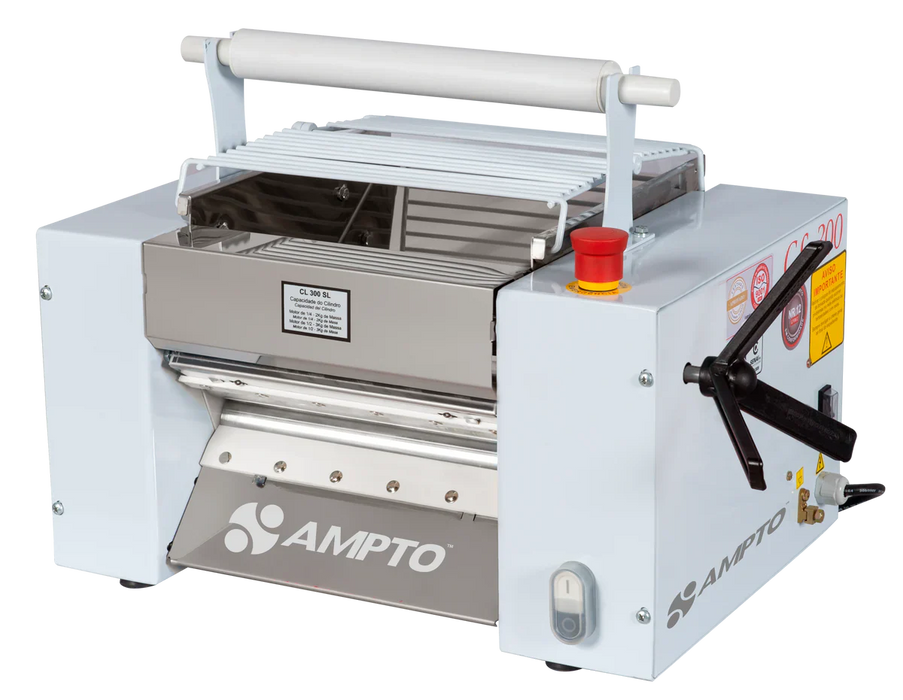 AMPTO Dough Roller & Sheeter table top. 12'' roll width. 4.5 lbs dough capacity. 66 rpm - CL-300SL