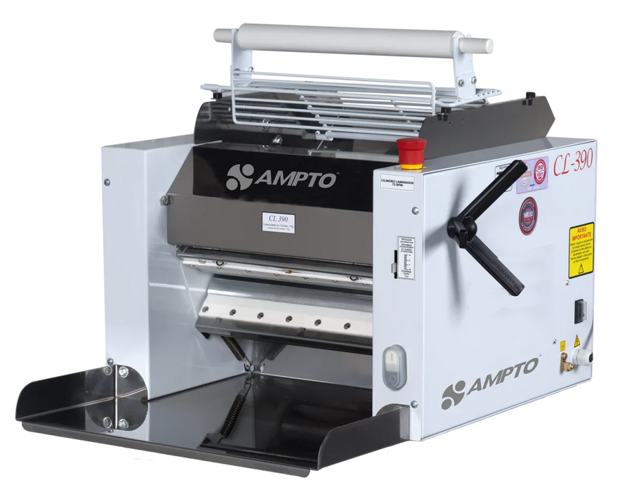 AMPTO Dough Roller & Sheeter table top. 16'' roll width. 16 lbs dough capacity. 75 rpm - CL-390