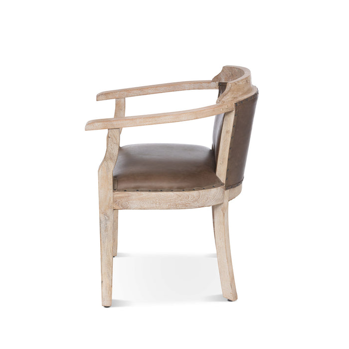 Colton Occasional Chair - Handcrafted Mango Wood & Aged Buffalo Leather for Modern Rustic Elegance