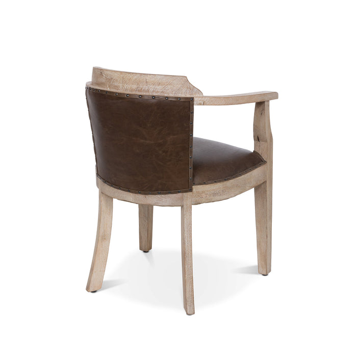 Colton Occasional Chair - Handcrafted Mango Wood & Aged Buffalo Leather for Modern Rustic Elegance