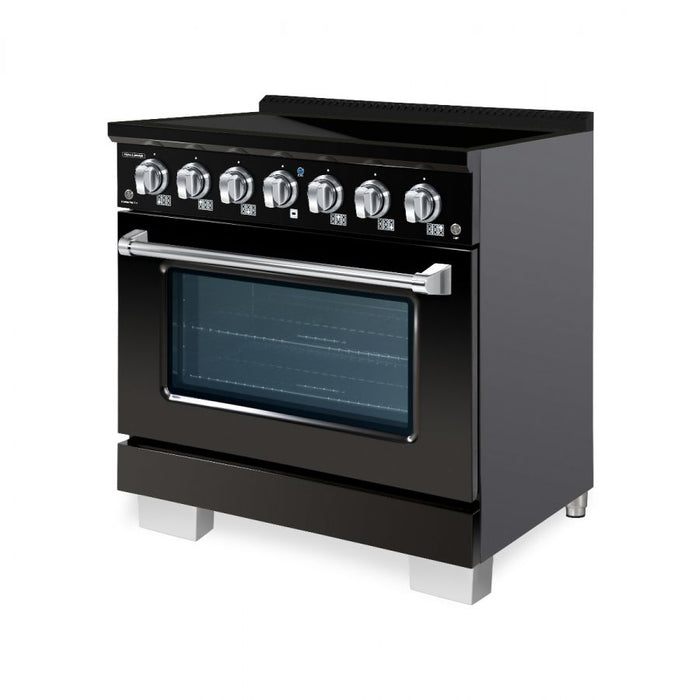 HALLMAN Bold 36-inch Induction Range with Chrome Trim - HBIR36CM