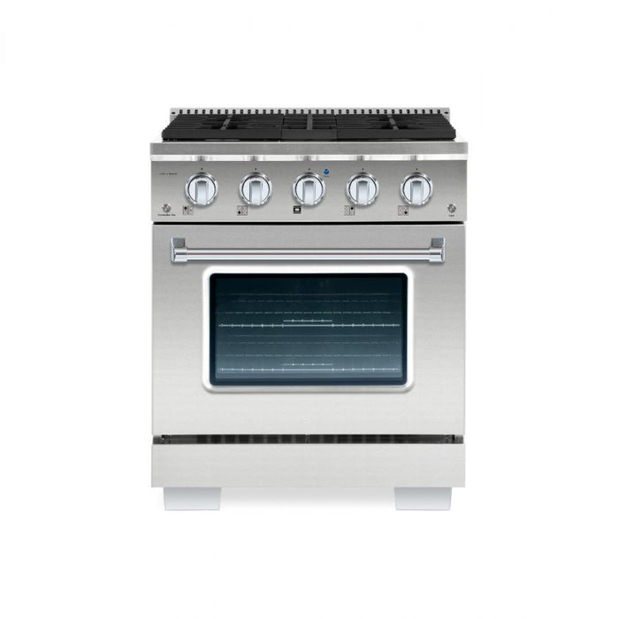 HALLMAN Bold Series 30" Gas Freestanding Range with Chrome Trim - HBRG30CM