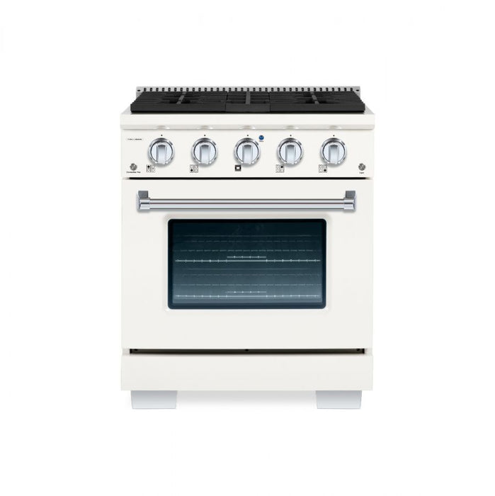 HALLMAN Bold Series 30" Gas Freestanding Range with Chrome Trim - HBRG30CM