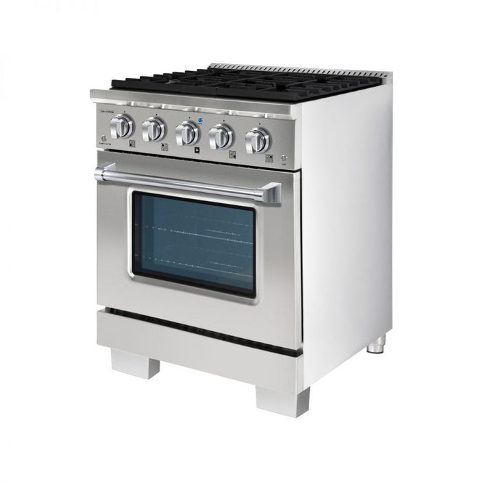 HALLMAN Bold Series 30" Gas Freestanding Range with Chrome Trim - HBRG30CM