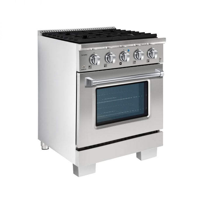 HALLMAN Bold Series 30" Gas Freestanding Range with Chrome Trim - HBRG30CM