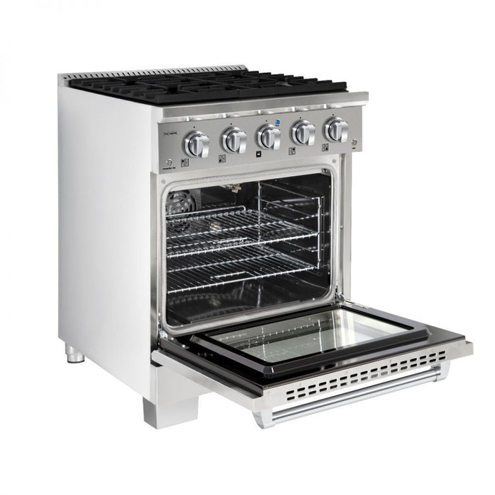 HALLMAN Bold Series 30" Gas Freestanding Range with Chrome Trim - HBRG30CM