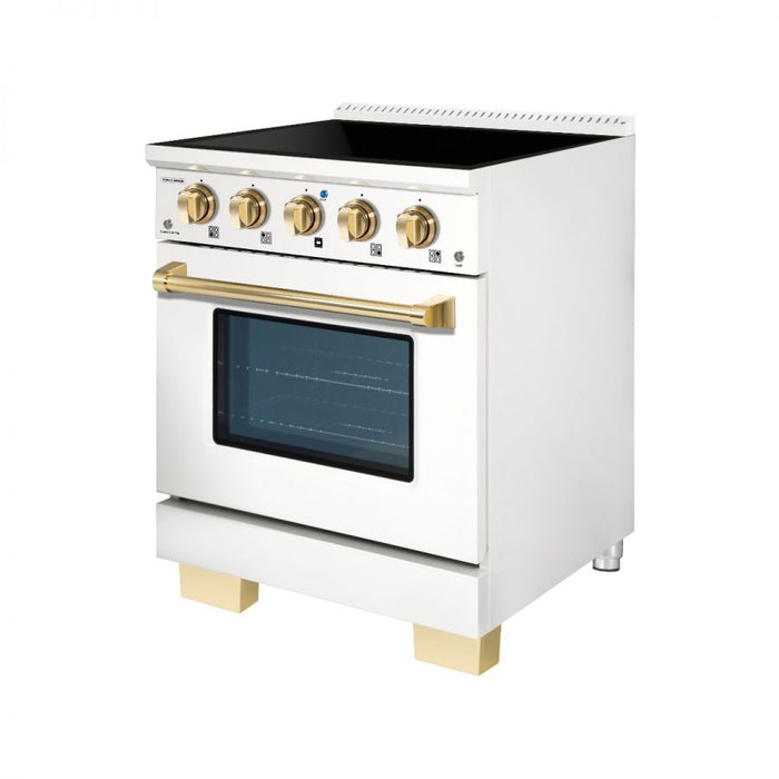 HALLMAN Bold Series 30-inch Induction Range with Brass Trim - HBIR30BS