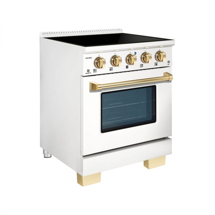 HALLMAN Bold Series 30-inch Induction Range with Brass Trim - HBIR30BS