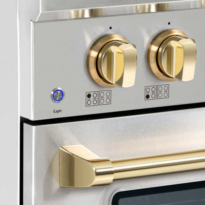 HALLMAN Bold Series 30-inch Induction Range with Brass Trim - HBIR30BS