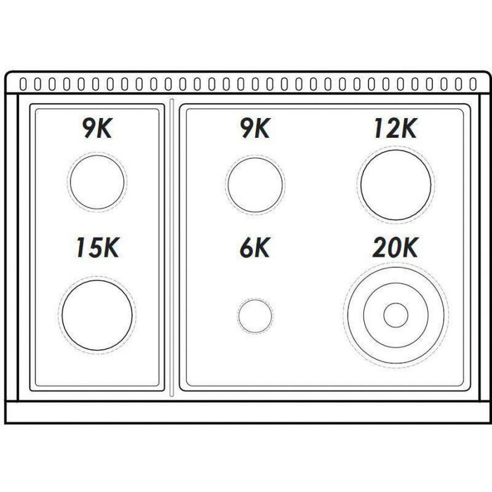 HALLMAN Bold Series 36" Dual Fuel Freestanding Range with Brass Trim - HBRDF36BS