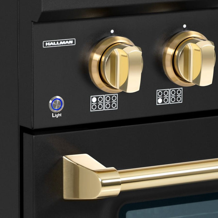 HALLMAN Bold Series 36" Gas Freestanding Range with Brass Trim - HBRG36BS