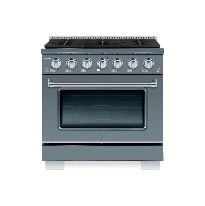 HALLMAN Bold Series 36" Gas Freestanding Range with Chrome Trim - HBRG36CM