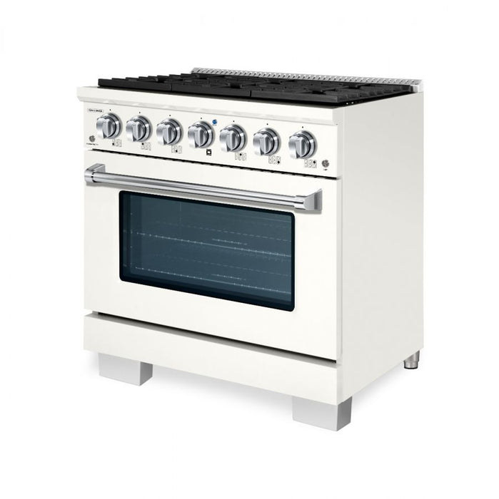 HALLMAN Bold Series 36" Gas Freestanding Range with Chrome Trim - HBRG36CM