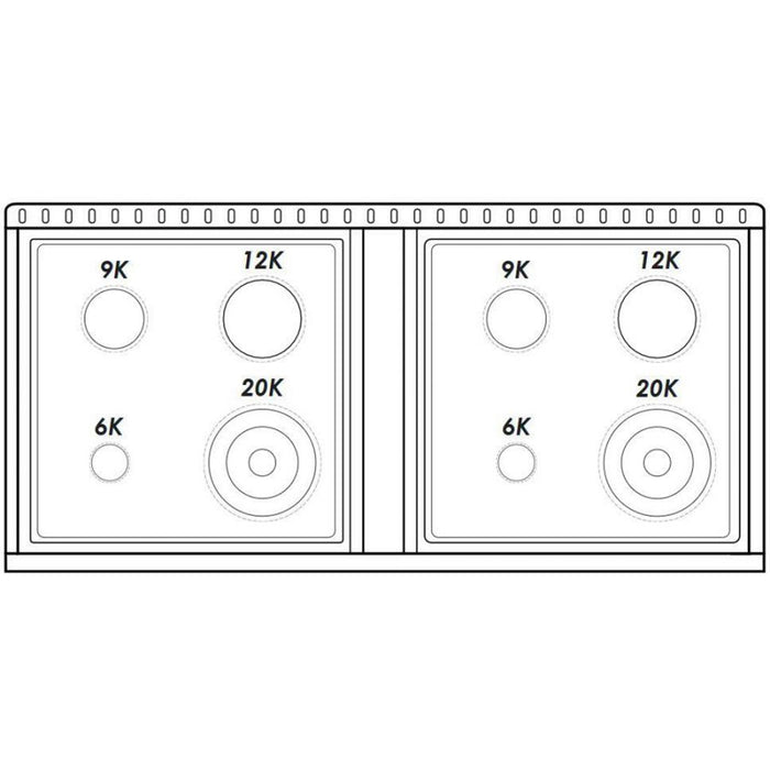 HALLMAN Bold Series 48" Dual Fuel Freestanding Range with Brass Trim - HBRDF48BS