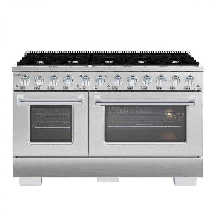 HALLMAN Bold Series 60" Freestanding Dual Fuel Range Gas Stove-Electric Oven with Chrome Trim - HBRDF60CM