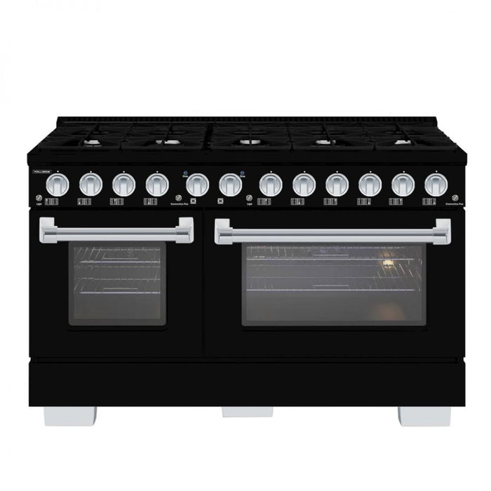 HALLMAN Bold Series 60" Freestanding Dual Fuel Range Gas Stove-Electric Oven with Chrome Trim - HBRDF60CM