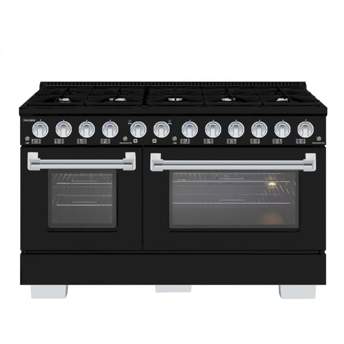 HALLMAN Bold Series 60" Freestanding Dual Fuel Range Gas Stove-Electric Oven with Chrome Trim - HBRDF60CM