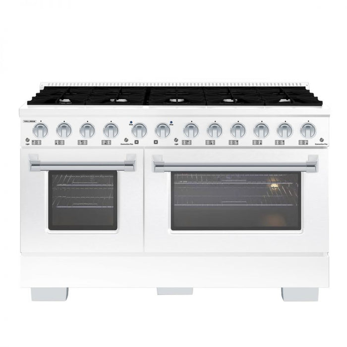 HALLMAN Bold Series 60" Freestanding Dual Fuel Range Gas Stove-Electric Oven with Chrome Trim - HBRDF60CM