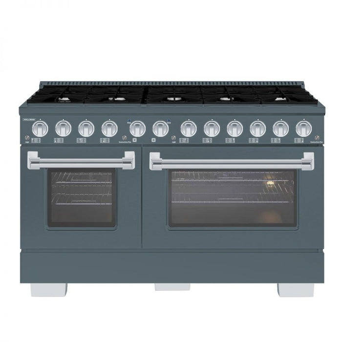 HALLMAN Bold Series 60" Freestanding Dual Fuel Range Gas Stove-Electric Oven with Chrome Trim - HBRDF60CM