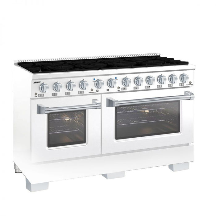 HALLMAN Bold Series 60" Freestanding Dual Fuel Range Gas Stove-Electric Oven with Chrome Trim - HBRDF60CM