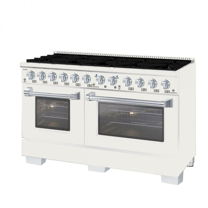 HALLMAN Bold Series 60" Freestanding Dual Fuel Range Gas Stove-Electric Oven with Chrome Trim - HBRDF60CM