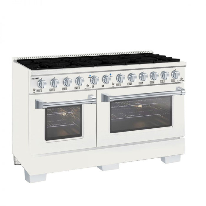 HALLMAN Bold Series 60" Freestanding Dual Fuel Range Gas Stove-Electric Oven with Chrome Trim - HBRDF60CM