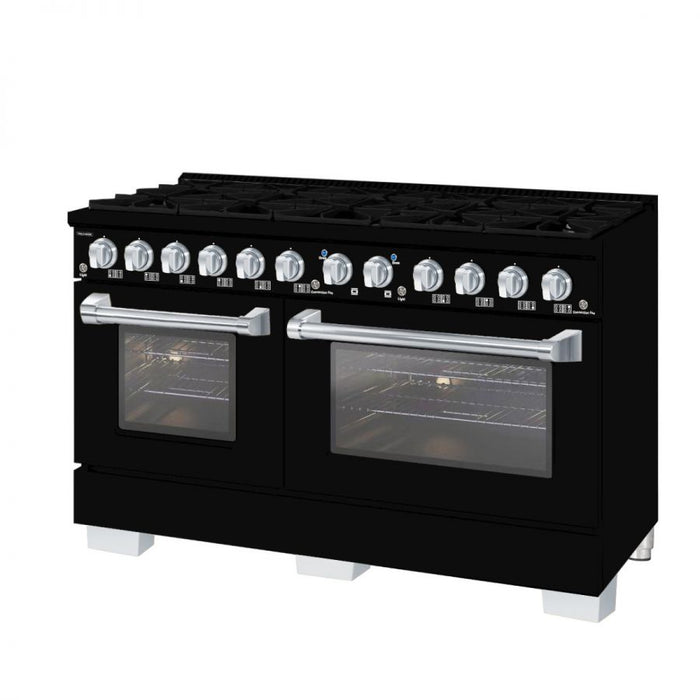 HALLMAN Bold Series 60" Freestanding Dual Fuel Range Gas Stove-Electric Oven with Chrome Trim - HBRDF60CM