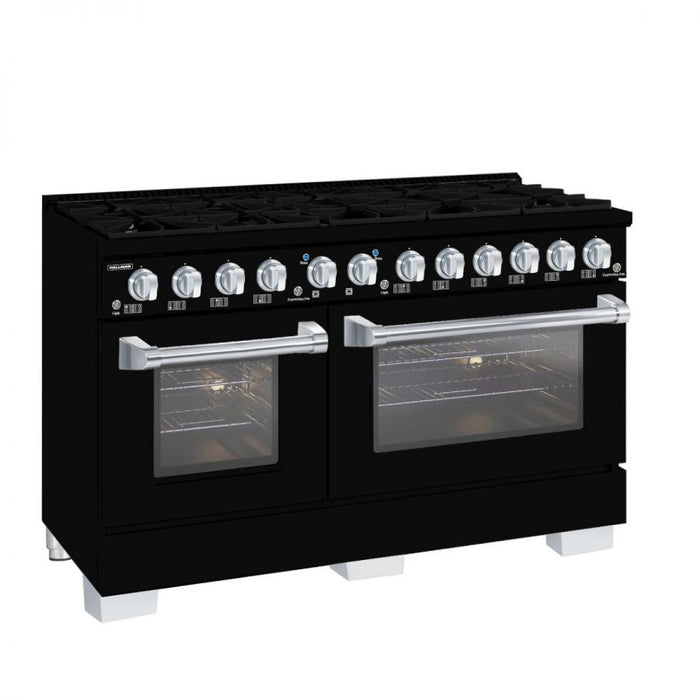 HALLMAN Bold Series 60" Freestanding Dual Fuel Range Gas Stove-Electric Oven with Chrome Trim - HBRDF60CM