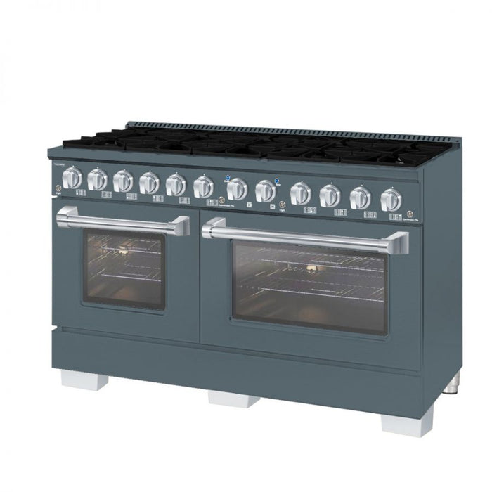 HALLMAN Bold Series 60" Freestanding Dual Fuel Range Gas Stove-Electric Oven with Chrome Trim - HBRDF60CM