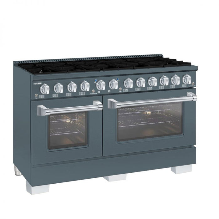 HALLMAN Bold Series 60" Freestanding Dual Fuel Range Gas Stove-Electric Oven with Chrome Trim - HBRDF60CM