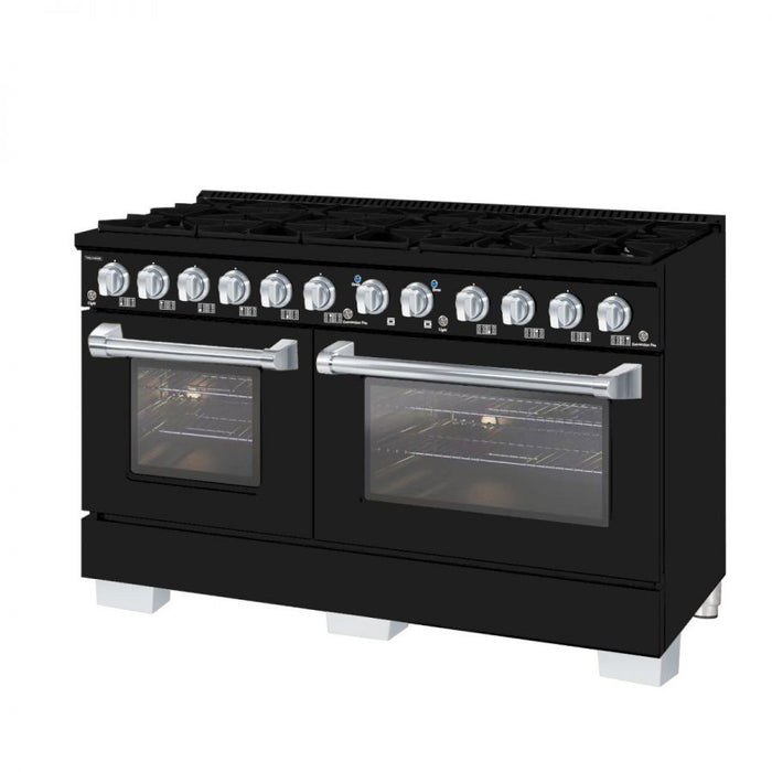 HALLMAN Bold Series 60" Freestanding Dual Fuel Range Gas Stove-Electric Oven with Chrome Trim - HBRDF60CM