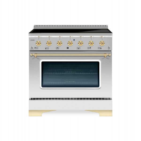 HALLMAN Classico 36-inch Induction Range with Brass Trim - HCLIR36BS