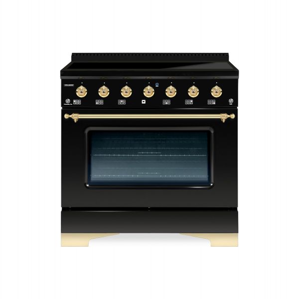 HALLMAN Classico 36-inch Induction Range with Brass Trim - HCLIR36BS