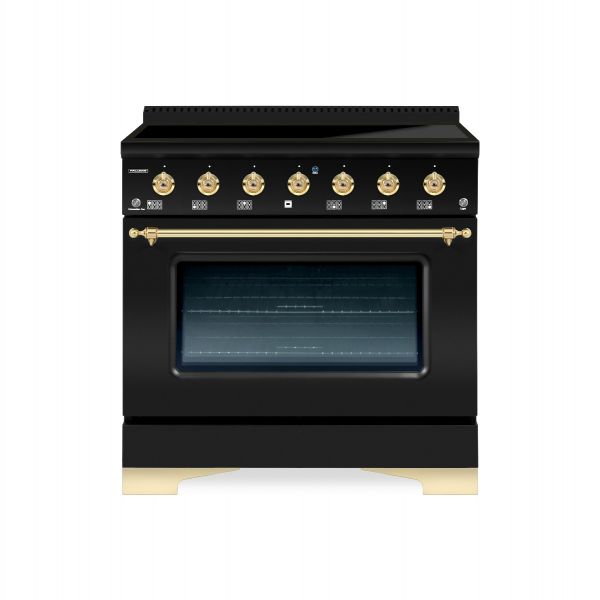 HALLMAN Classico 36-inch Induction Range with Brass Trim - HCLIR36BS