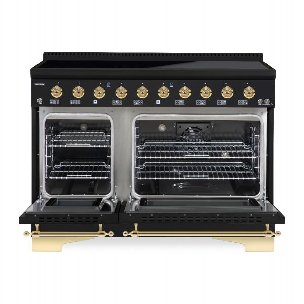 HALLMAN Classico 48-inch Induction Range with Brass Trim - HCLIR48BS