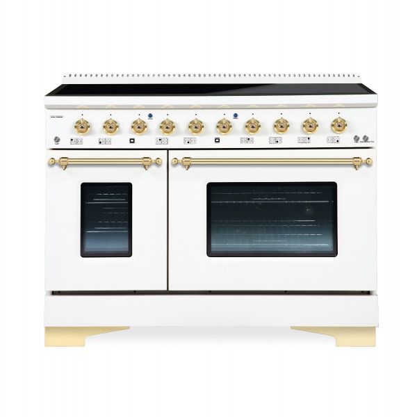 HALLMAN Classico 48-inch Induction Range with Brass Trim - HCLIR48BS