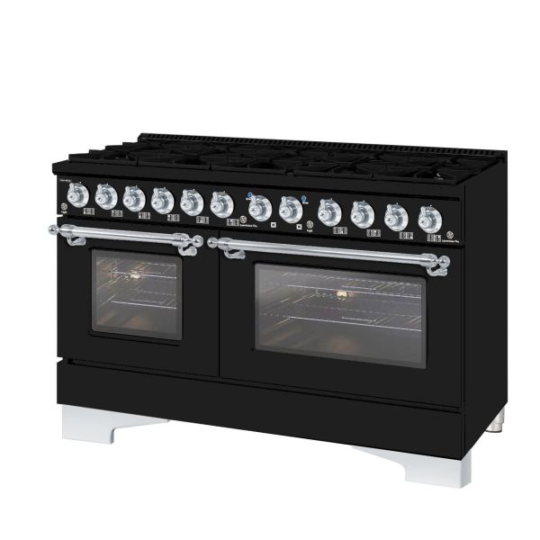 HALLMAN Classico 60" Freestanding Dual Fuel Range Gas Stove-Electric Oven with Chrome Trim - HCLRDF60CM