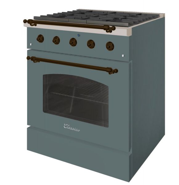 HALLMAN Classico Series 30" Dual Fuel Freestanding Range with Bronze Trim - HCLRDF30BZ