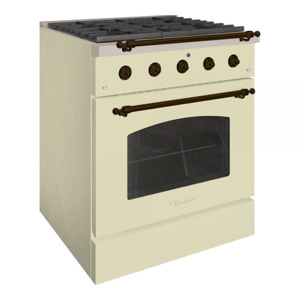 HALLMAN Classico Series 30" Dual Fuel Freestanding Range with Bronze Trim - HCLRDF30BZ