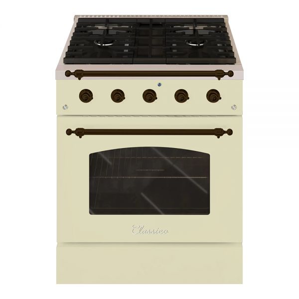 HALLMAN Classico Series 30" Dual Fuel Freestanding Range with Bronze Trim - HCLRDF30BZ