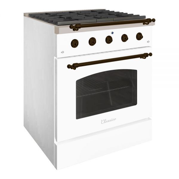 HALLMAN Classico Series 30" Dual Fuel Freestanding Range with Bronze Trim - HCLRDF30BZ