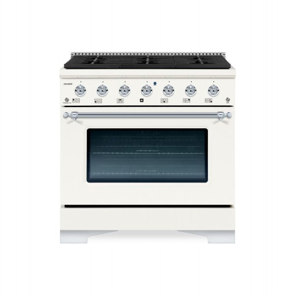 HALLMAN Classico Series 30" Dual Fuel Freestanding Range with Chrome Trim - HCLRDF30CM