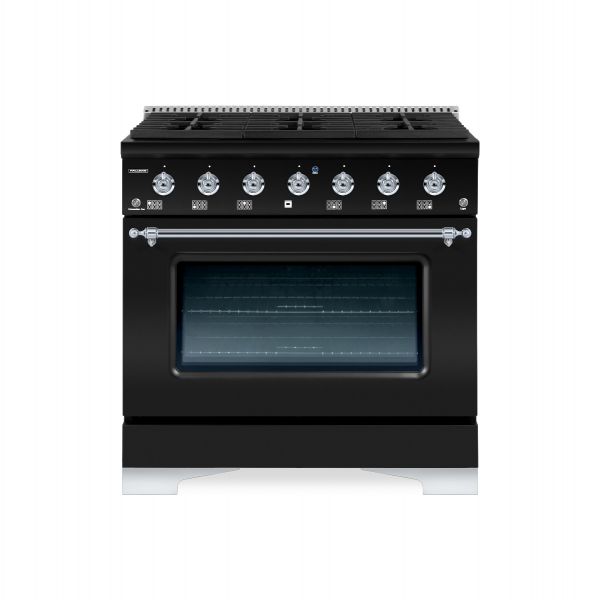 HALLMAN Classico Series 30" Dual Fuel Freestanding Range with Chrome Trim - HCLRDF30CM