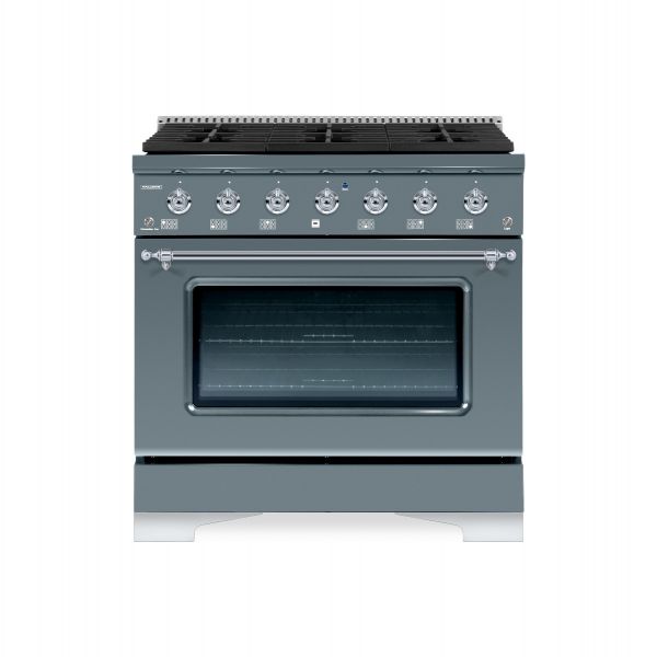 HALLMAN Classico Series 30" Dual Fuel Freestanding Range with Chrome Trim - HCLRDF30CM