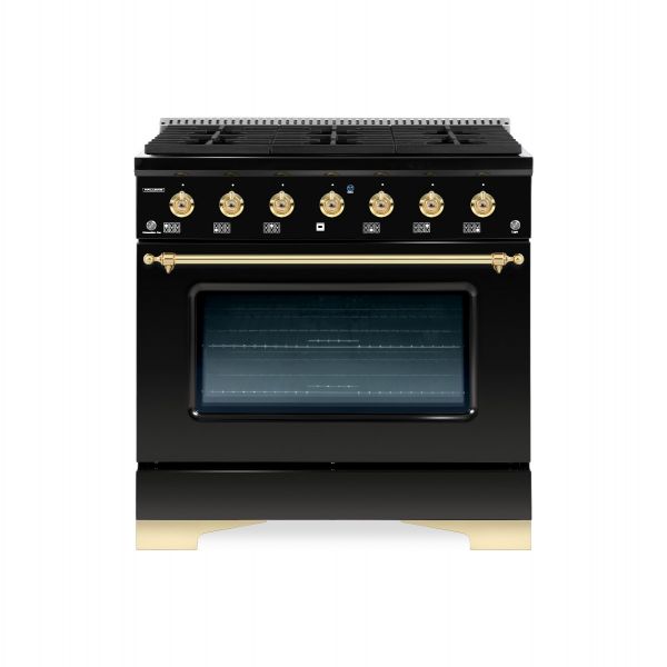 HALLMAN Classico Series 30" Gas Freestanding Range with Brass Trim - HCLRG30BS