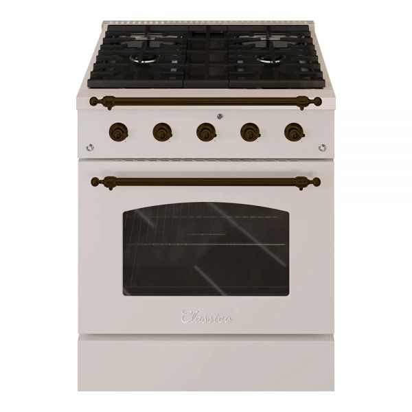 HALLMAN Classico Series 30" Gas Freestanding Range with Bronze Trim - HCLRG30BZ