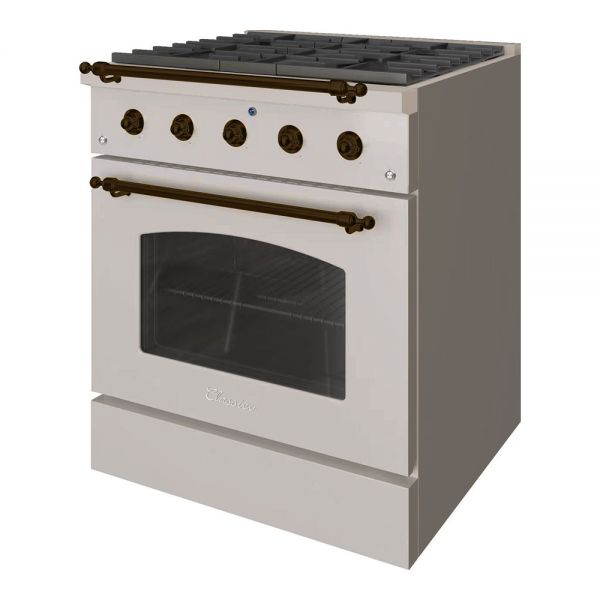 HALLMAN Classico Series 30" Gas Freestanding Range with Bronze Trim - HCLRG30BZ