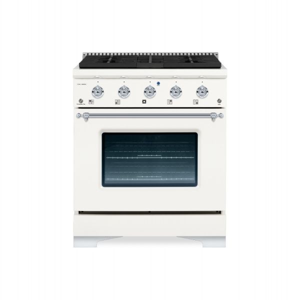 HALLMAN Classico Series 30" Gas Freestanding Range with Chrome Trim - HCLRG30CM