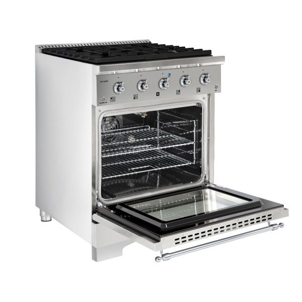 HALLMAN Classico Series 30" Gas Freestanding Range with Chrome Trim - HCLRG30CM