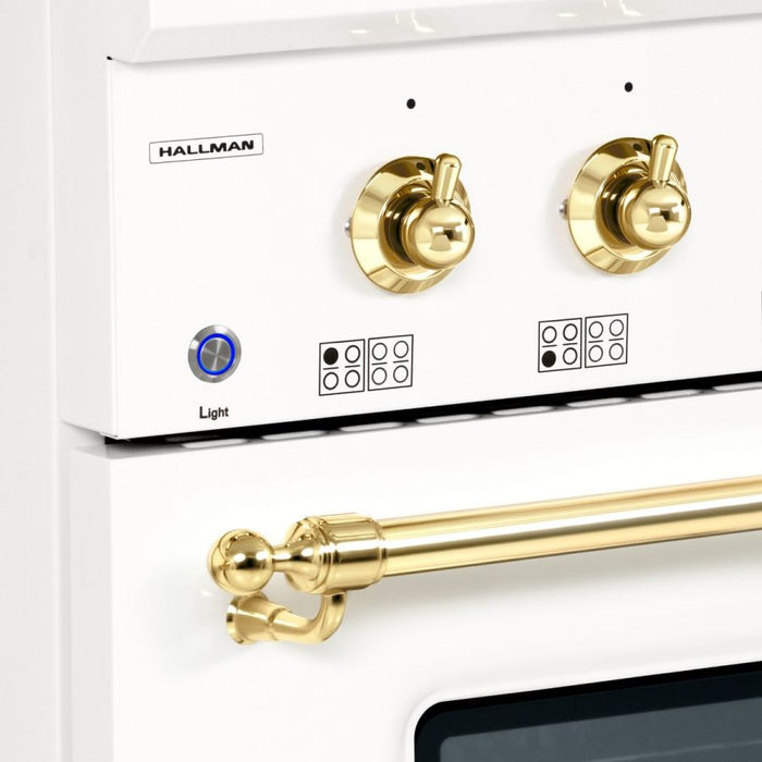 HALLMAN Classico Series 36" Gas Freestanding Range with Brass Trim - HCLRG36BS